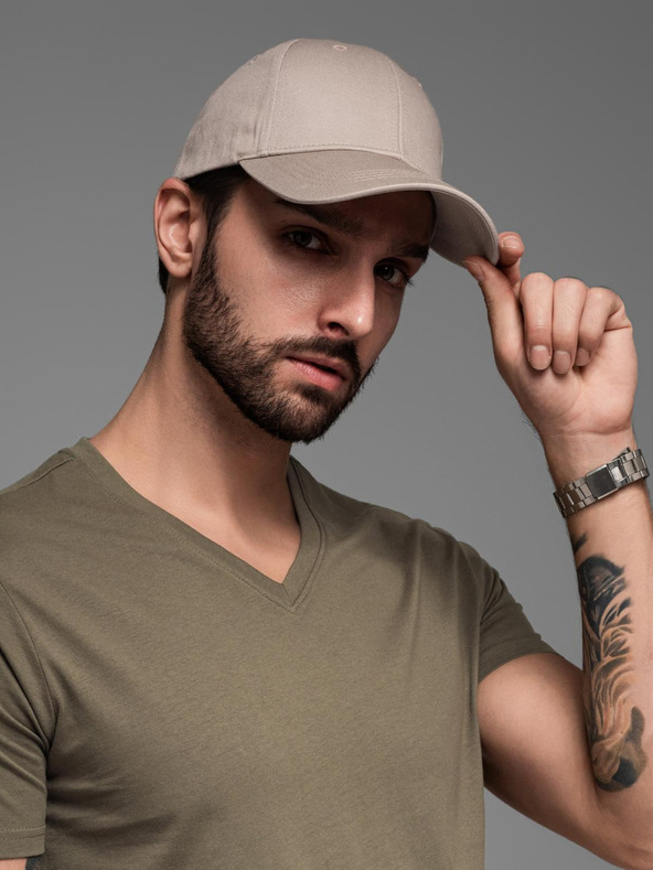 Ombre Clothing Șapcă de baseball pentru bărbați cu broderie decorativă bej Îmbrăcăminte Ombre