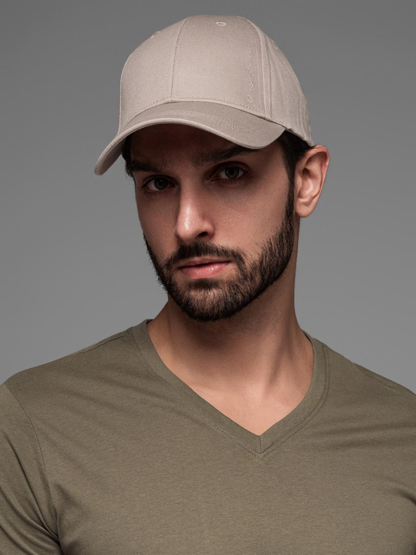 Ombre Clothing Șapcă de baseball pentru bărbați cu broderie decorativă bej Îmbrăcăminte Ombre