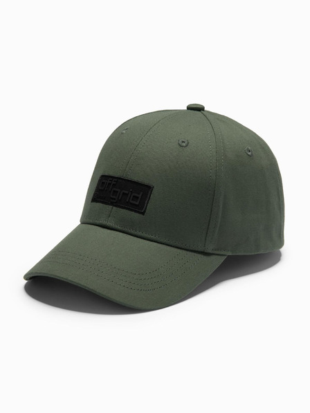Ombre Clothing Șapcă de baseball pentru bărbați cu plasture dreptunghiular verde Ombre Clothing
