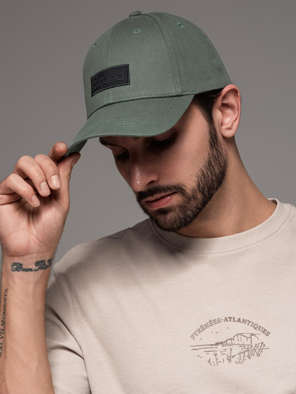 Ombre Clothing Șapcă de baseball pentru bărbați cu plasture dreptunghiular verde Ombre Clothing