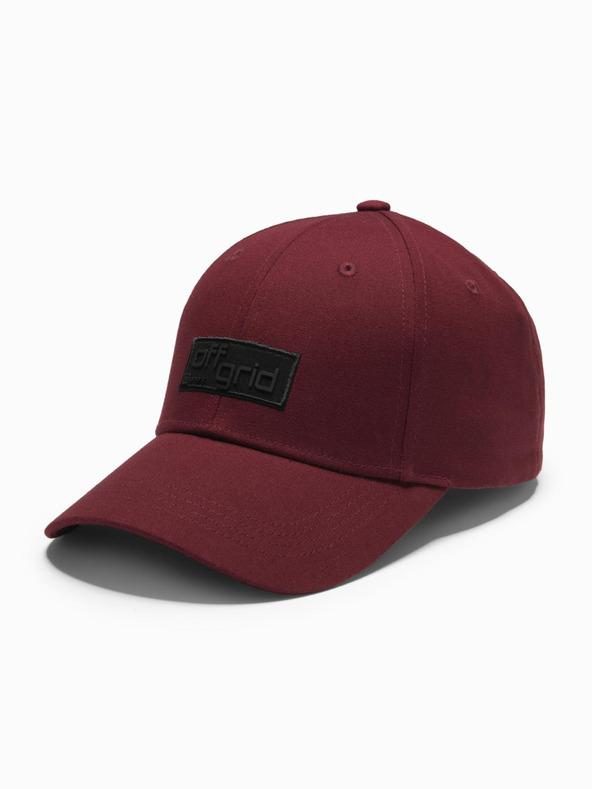 Ombre Clothing Șapcă de baseball pentru bărbați cu plasture dreptunghiular burgundy Ombre Clothing
