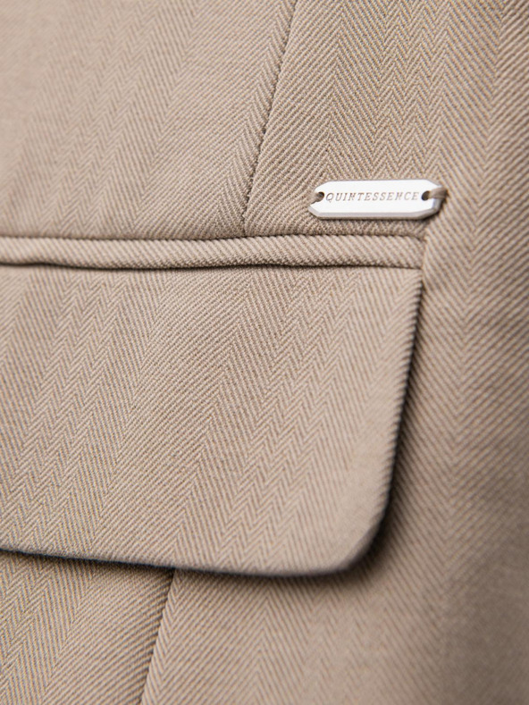 Ombre Clothing Blazer elegant pentru bărbați din amestec de lână bej de la Ombre Clothing