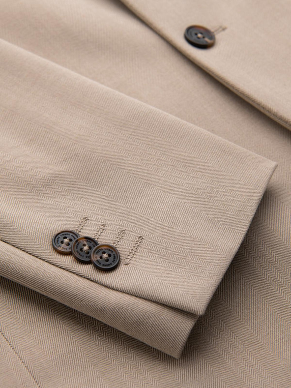 Ombre Clothing Blazer elegant pentru bărbați din amestec de lână bej de la Ombre Clothing