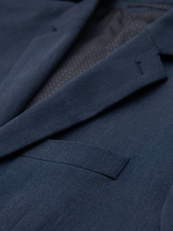 Ombre Clothing Blazer elegant pentru bărbați din amestec de lână Navy Blue Ombre Clothing