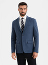 Ombre Clothing Blazer elegant pentru bărbați din amestec de lână Navy Blue Ombre Clothing
