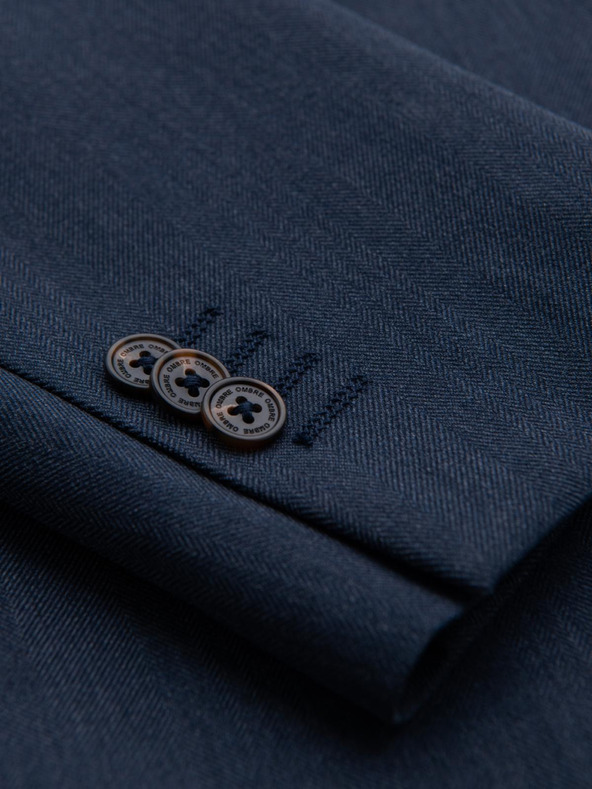 Ombre Clothing Blazer elegant pentru bărbați din amestec de lână Navy Blue Ombre Clothing