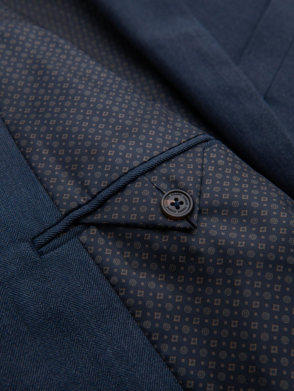 Ombre Clothing Blazer elegant pentru bărbați din amestec de lână Navy Blue Ombre Clothing