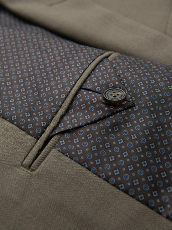 Ombre Clothing Blazer elegant pentru bărbați din amestec de lână Khaki Ombre Clothing