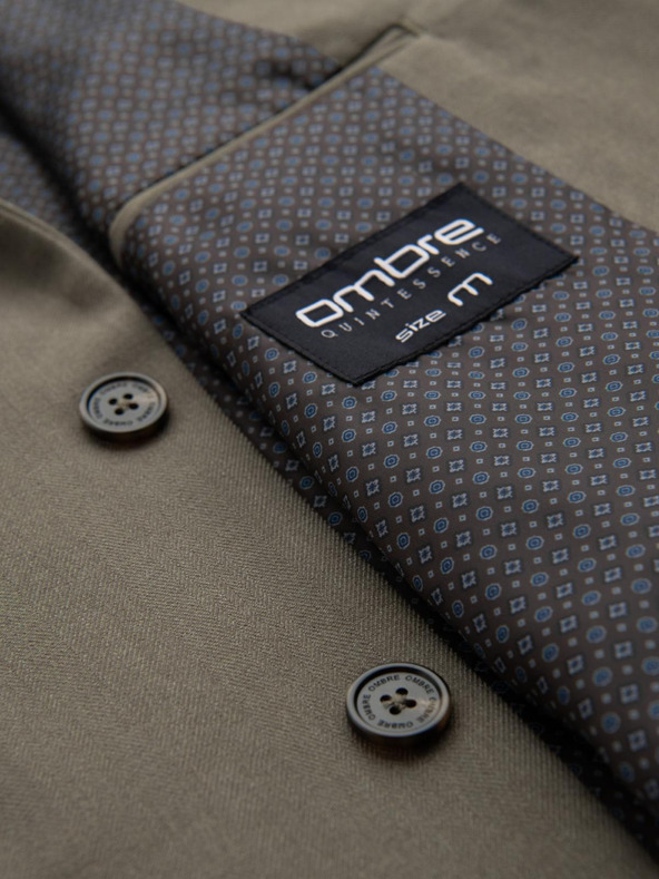 Ombre Clothing Blazer elegant pentru bărbați din amestec de lână Khaki Ombre Clothing