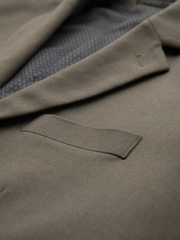 Ombre Clothing Blazer elegant pentru bărbați din amestec de lână Khaki Ombre Clothing