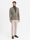 Ombre Clothing Blazer elegant pentru bărbați din amestec de lână Khaki Ombre Clothing