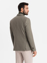 Ombre Clothing Blazer elegant pentru bărbați din amestec de lână Khaki Ombre Clothing