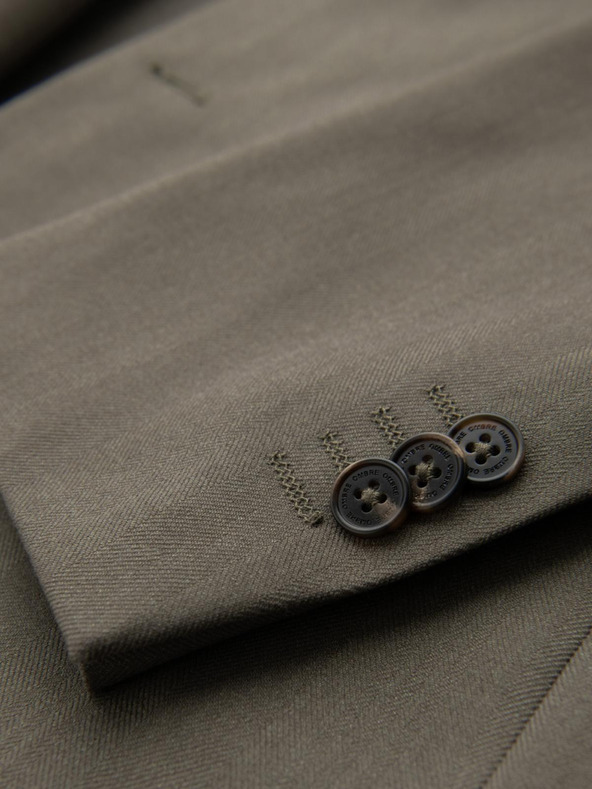 Ombre Clothing Blazer elegant pentru bărbați din amestec de lână Khaki Ombre Clothing