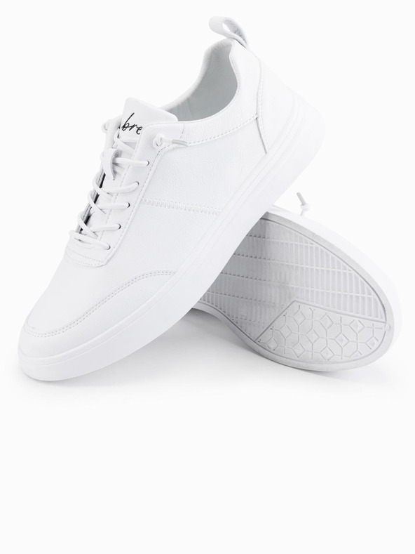 Ombre Clothing Pantofi casual unisex bărbătești eco nubuc alb Ombre Clothing