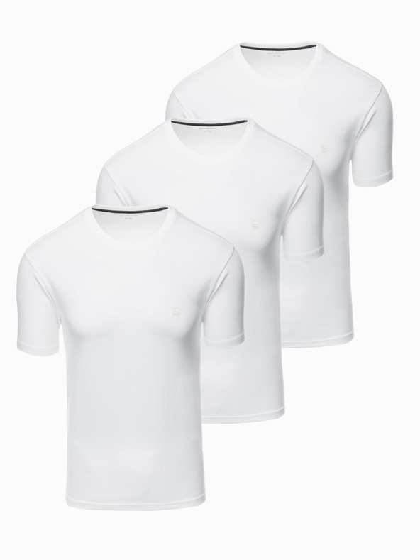 Ombre Clothing Set de trei tricouri bărbătești din bumbac BASIC cu gât rotund Ombre Clothing