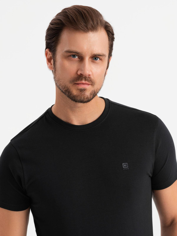 Ombre Clothing Set de trei tricouri bărbătești din bumbac BASIC cu gât rotund Ombre Clothing