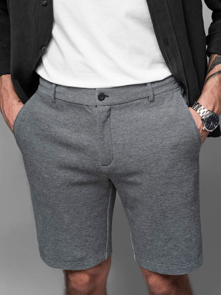 Ombre Clothing Pantaloni scurți de trening din bumbac pentru bărbați BASIC gri Ombre Clothing