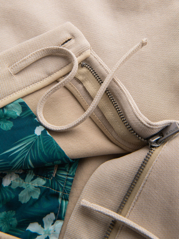 Ombre Clothing Pantaloni scurți de trening din bumbac pentru bărbați BASIC bej Ombre Clothing