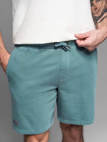 Ombre Clothing Pantaloni scurți de trening din bumbac pentru bărbați BASIC albastru Ombre Clothing