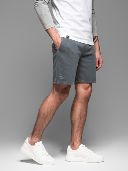 Ombre Clothing Pantaloni scurți de trening din bumbac pentru bărbați BASIC gri Ombre Clothing