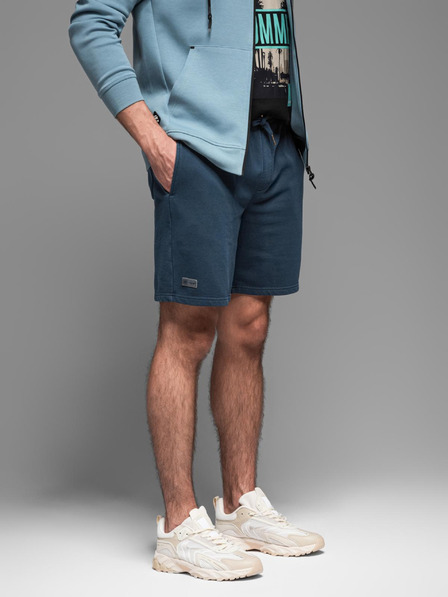 Ombre Clothing Pantaloni scurți de trening din bumbac pentru bărbați BASIC albastru Ombre Clothing