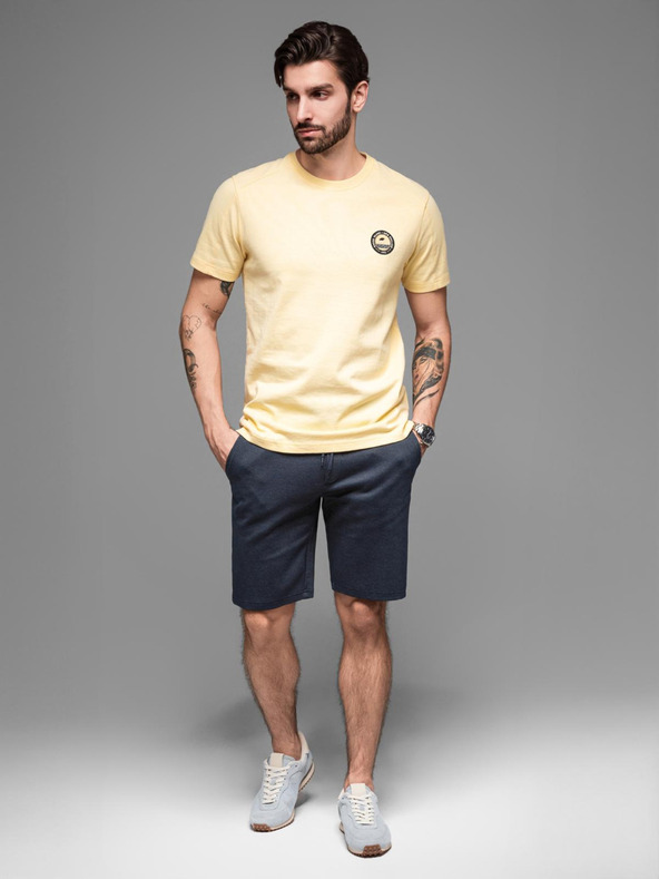 Ombre Clothing Pantaloni scurți de trening din bumbac pentru bărbați BASIC albastru Ombre Clothing