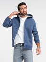 Ombre Clothing Hanorac pentru bărbați cu nasturi albastru Ombre Clothing