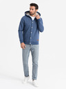 Ombre Clothing Hanorac pentru bărbați cu nasturi albastru Ombre Clothing