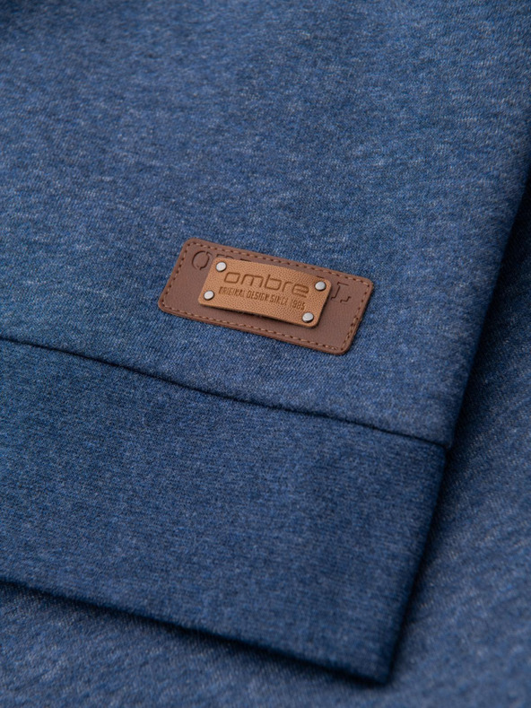 Ombre Clothing Hanorac pentru bărbați cu nasturi albastru Ombre Clothing