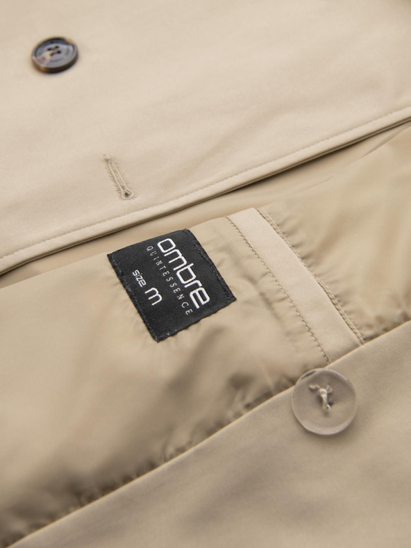 Ombre Clothing Palton elegant SLIM FIT pentru bărbați cu curea bej Îmbrăcăminte Ombre