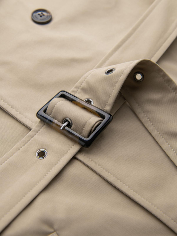 Ombre Clothing Palton elegant SLIM FIT pentru bărbați cu curea bej Îmbrăcăminte Ombre