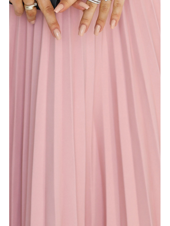 numoco Rochie clasică cu mânecă scurtă și curea - roz pudră