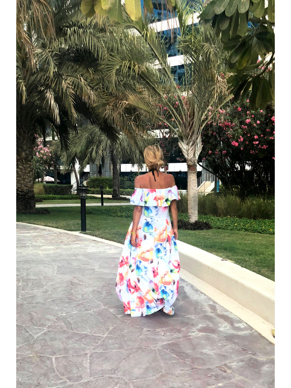 numoco Rochie de vară lungă cu curea - model floral colorat Numoco