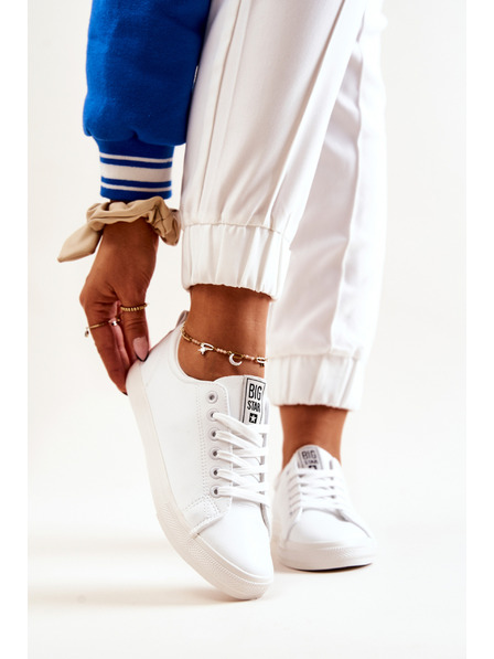 BIG STAR SHOES Adidași Big Star din piele pentru femei - Alb