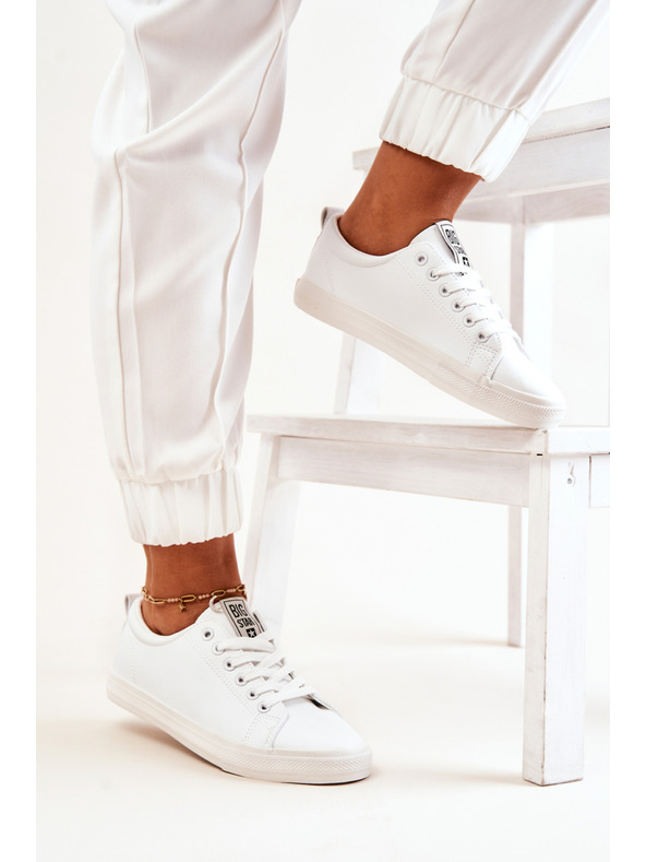 BIG STAR SHOES Adidași Big Star din piele pentru femei - Alb