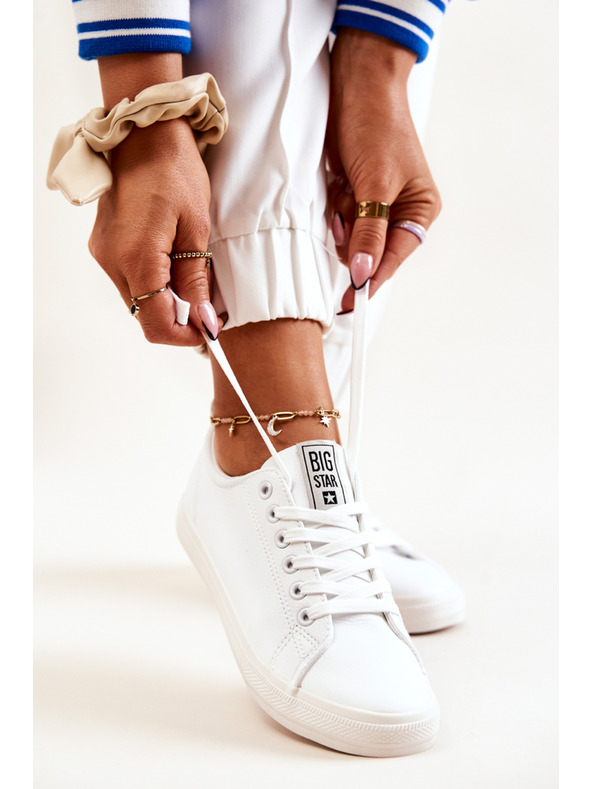 BIG STAR SHOES Adidași Big Star din piele pentru femei - Alb