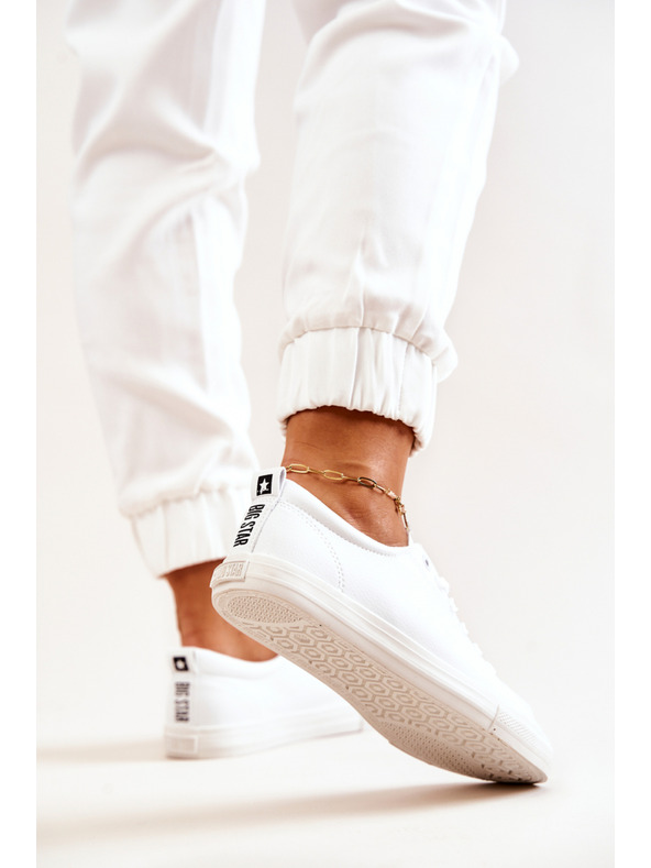 BIG STAR SHOES Adidași Big Star din piele pentru femei - Alb