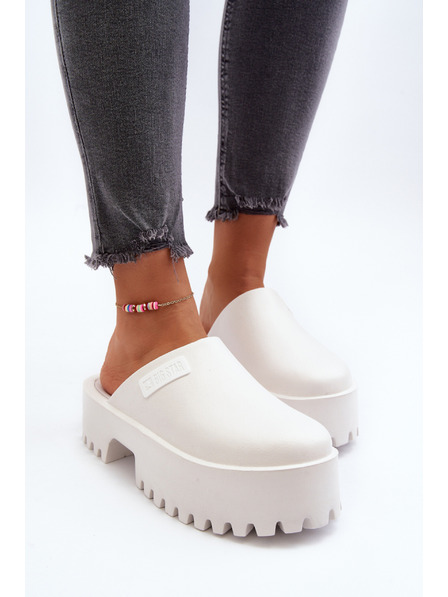 BIG STAR SHOES Papuci pentru femei cu talpă solidă Big Star - alb