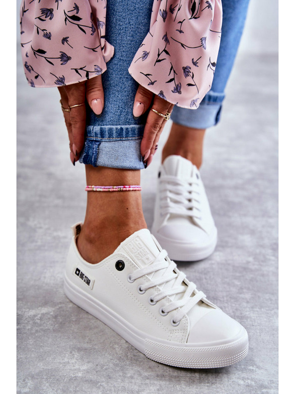 BIG STAR SHOES Adidași joși din piele pentru femei Big Star - alb