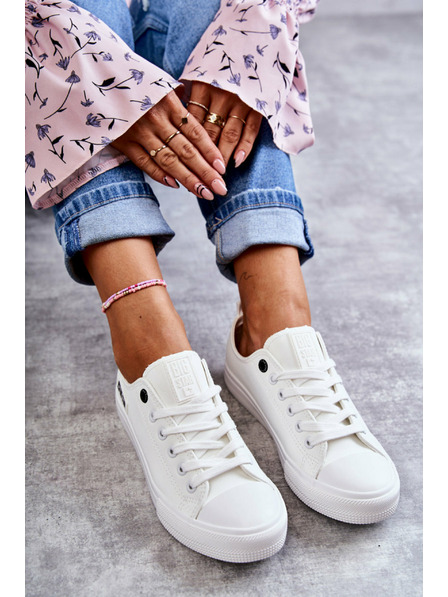 BIG STAR SHOES Adidași joși din piele pentru femei Big Star - alb