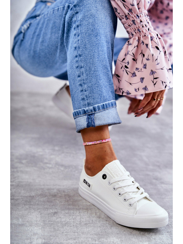 BIG STAR SHOES Adidași joși din piele pentru femei Big Star - alb