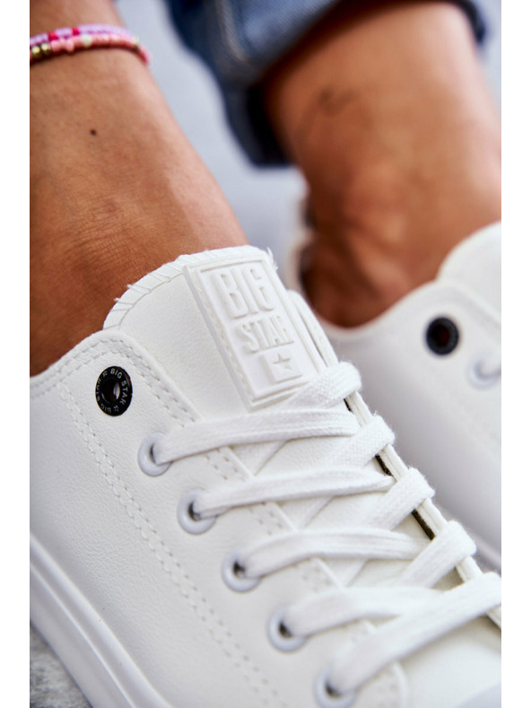 BIG STAR SHOES Adidași joși din piele pentru femei Big Star - alb