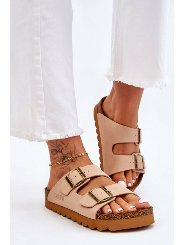 BIG STAR SHOES Papuci clasici pentru femei Big Star LL274478 Bej