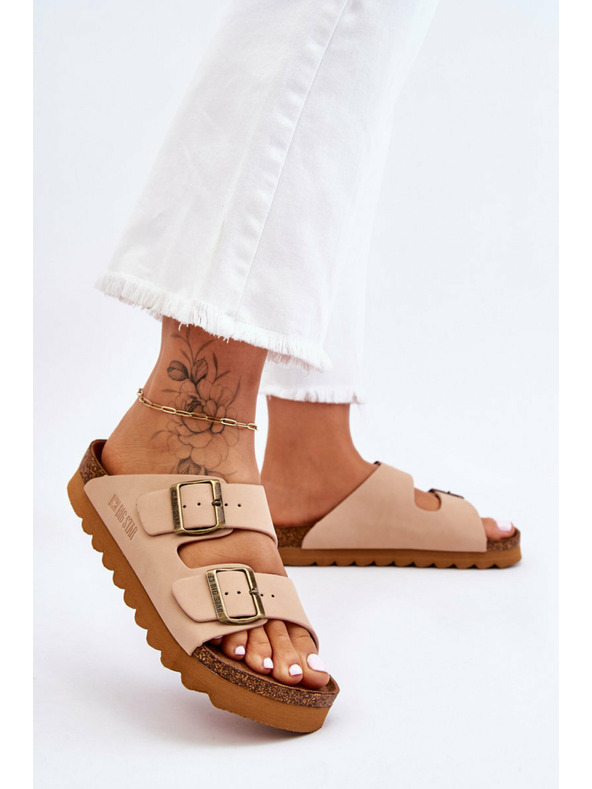 BIG STAR SHOES Papuci clasici pentru femei Big Star LL274478 Bej