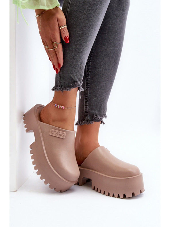 BIG STAR SHOES Papuci cu talpă solidă pentru femei Big Star Bej