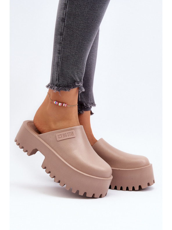 BIG STAR SHOES Papuci cu talpă solidă pentru femei Big Star Bej