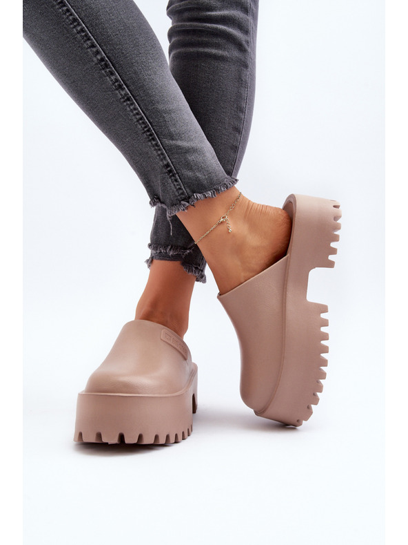 BIG STAR SHOES Papuci cu talpă solidă pentru femei Big Star Bej