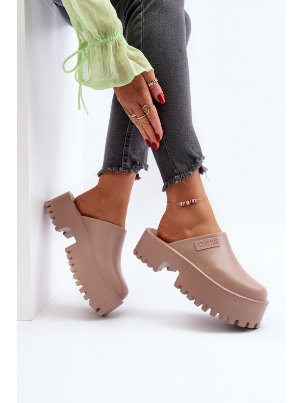 BIG STAR SHOES Papuci cu talpă solidă pentru femei Big Star Bej