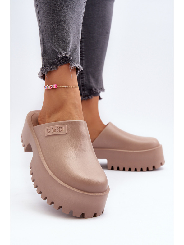 BIG STAR SHOES Papuci cu talpă solidă pentru femei Big Star Bej