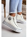 BIG STAR SHOES Adidași Big Star High pentru femei - albi